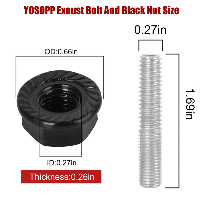 Stainless Steel Exhaust Bolt Kit for 1984-2018 Harley Big Twin Sportster XL with Flange Nut, OEM Part Number 16715-83 1671583 (4) 4