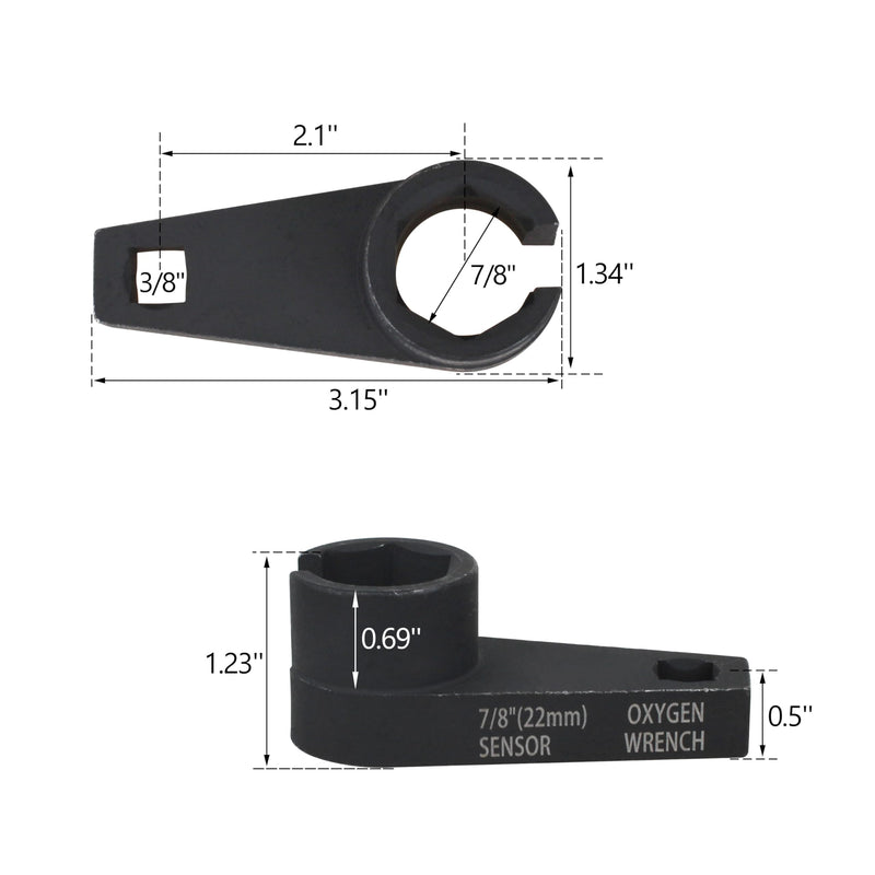 Offset O2 Sensor Socket，Offset Oxygen Sensor Socket,3/8 Inch Drive x 7/8 Inch Socket for Most Oxygen Sensors 1 Pcs