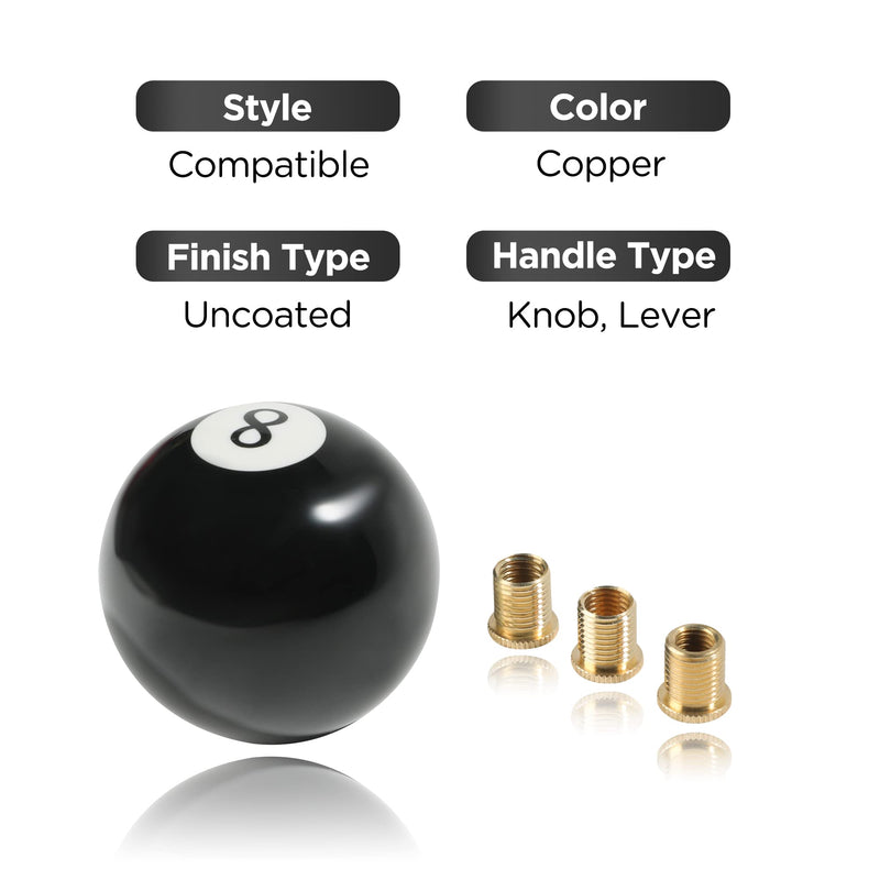 Shift Knob Manual Gear,Round Shift Knob Acrylic Gear,4 5 6 Speed Universal Shifter Knobs with 3 Adapters,Fit for Manual Car M 8 * 1.25, M 10 * 1.25, M 10 * 1.5, M 12 * 1.25 (Black8) Black8