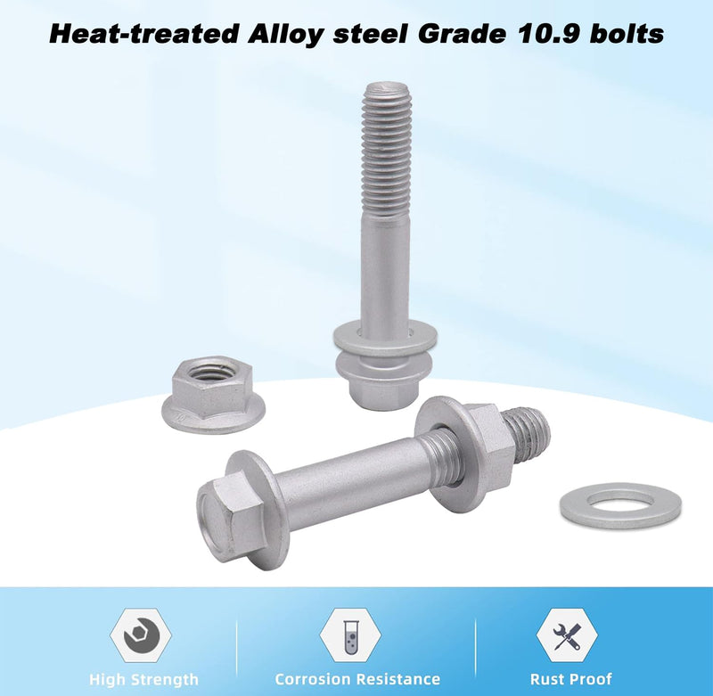 Front Lower Shock Mount Bolts Kit Compatible with Toyota Sequoia 2001-2007, Tacoma 1995-2004, Tundra 2000-2006