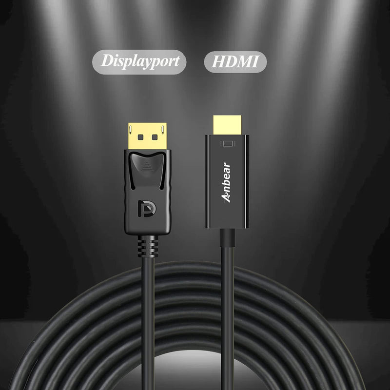 Display Port to HDMI Cable, Gold Plated Displayport to HDMI Cable 6 Feet(Male to Male) for DisplayPort Enabled Desktops and Laptops to Connect to HDMI Displays(10 Pack) 10 Pack
