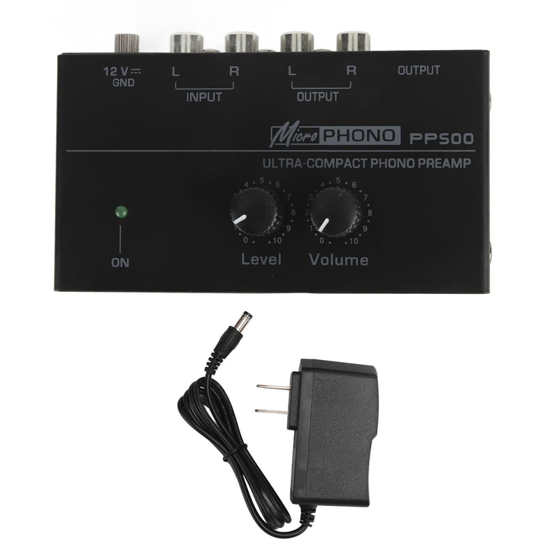 SUNGOOYUE Phono Preamp, Ultra Low Noise RIAA Equalized Turntable Preamplifier with and 1/4in Outputs for Record Player and Hi Fi Audio System (US Plug) US Plug