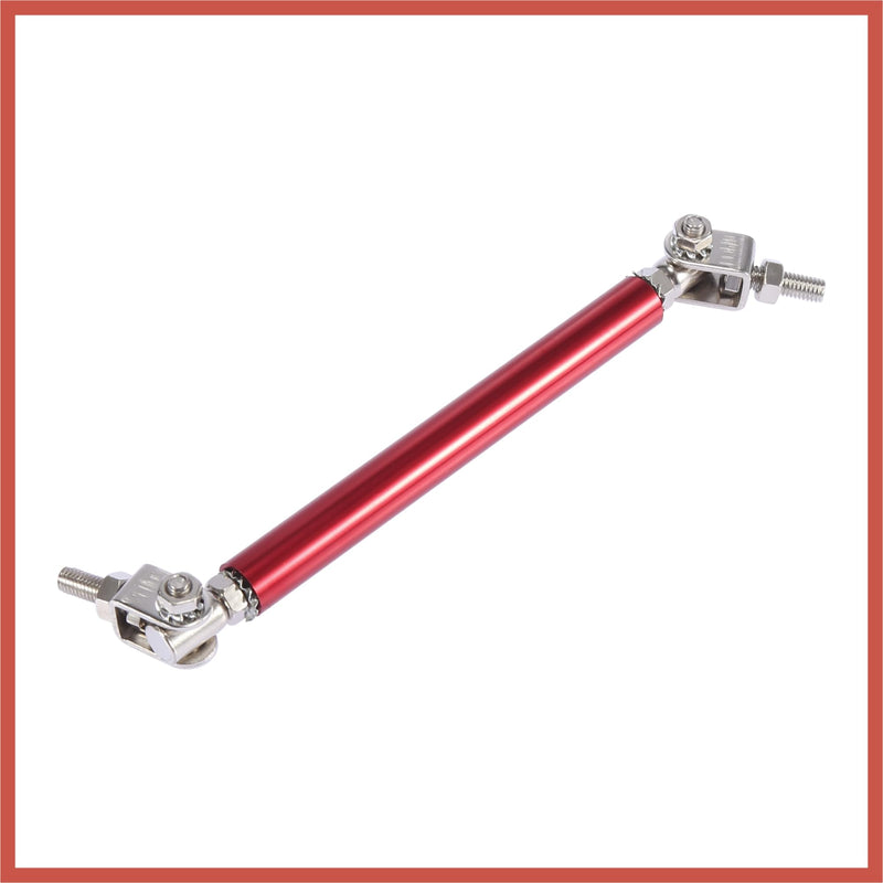 ACROPIX 2pcs 7"-9" Car Adjustable Front Bumper Lip Splitter Strut Tie Rod Bar Universal Red Car Parts