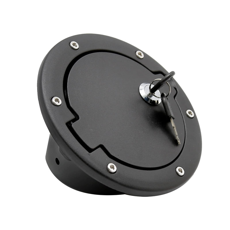 Fuel Tank Filler Cap, Fuel Filler Door Locking Gas Tank Cover, Fuel Filler Door Lock Fuel Cap with keys Replacement for Jeep Wrangler JK Unlimited Rubicon Sahara 2007-2018