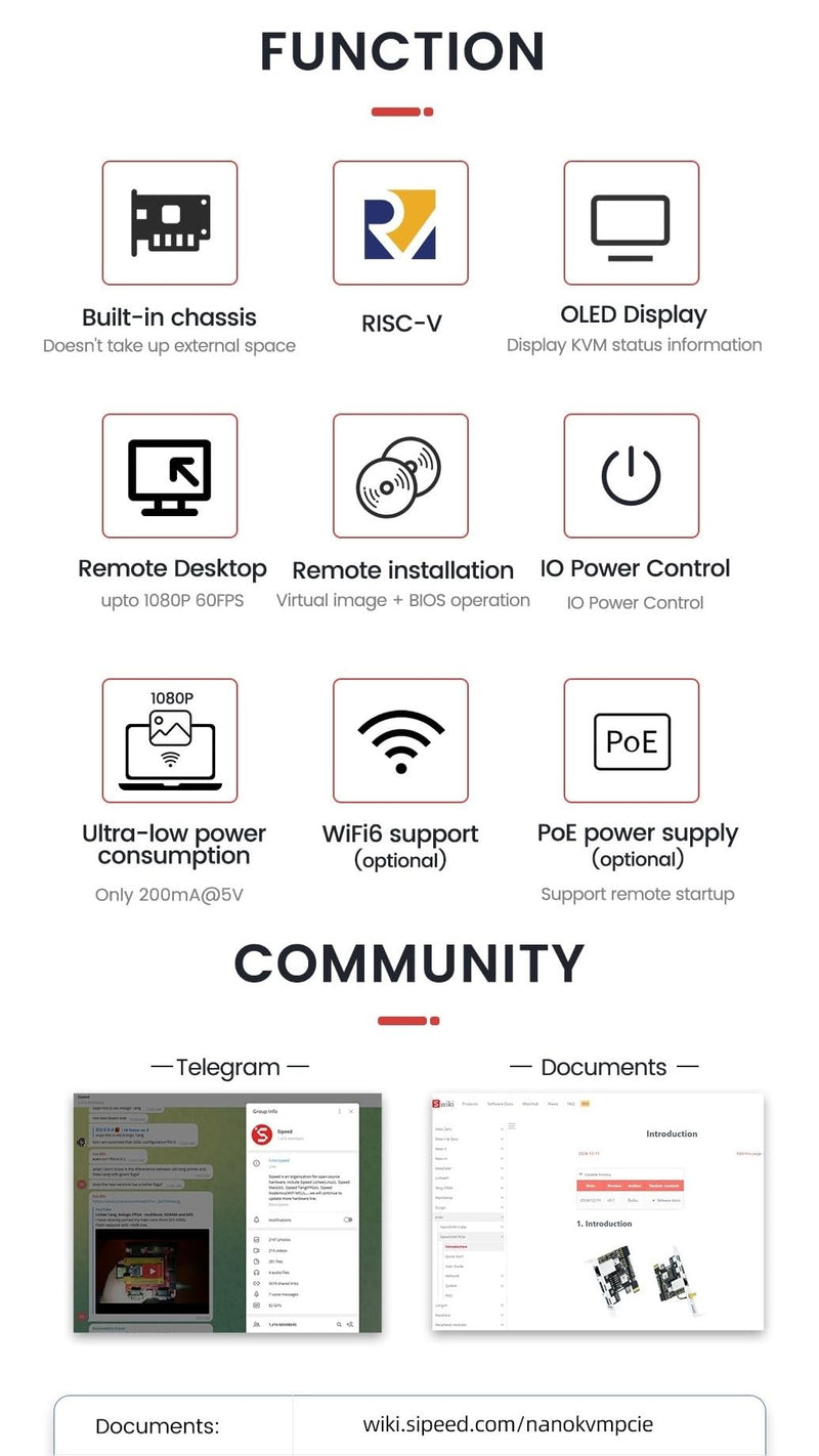 youyeetoo Sipeed NanoKVM PCIE Version - ATX PC Remote Control, RISC-V Nano KVM Over IP, DDR3 RISC-V Development Board, Linux, 1TOPS NPU (with PoE) With PoE