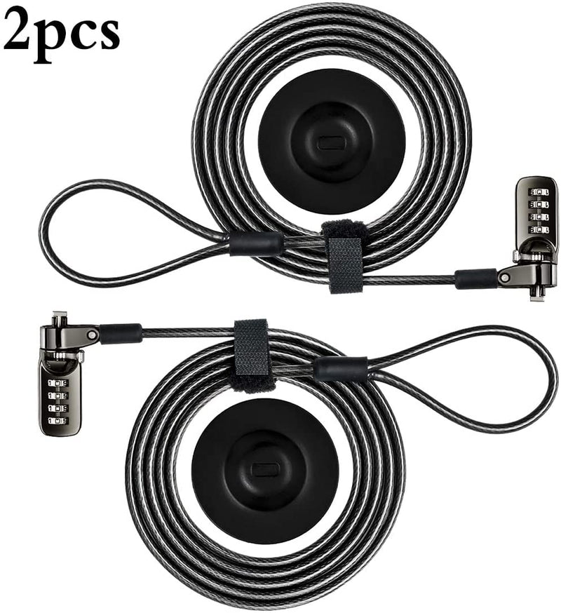 Laptop Cable Lock 4 Digital Combination Lock Security Computer Cable Lock Anti Theft Combination Lock Compatible for Tablet Laptop (2 Packs) 2 Packs