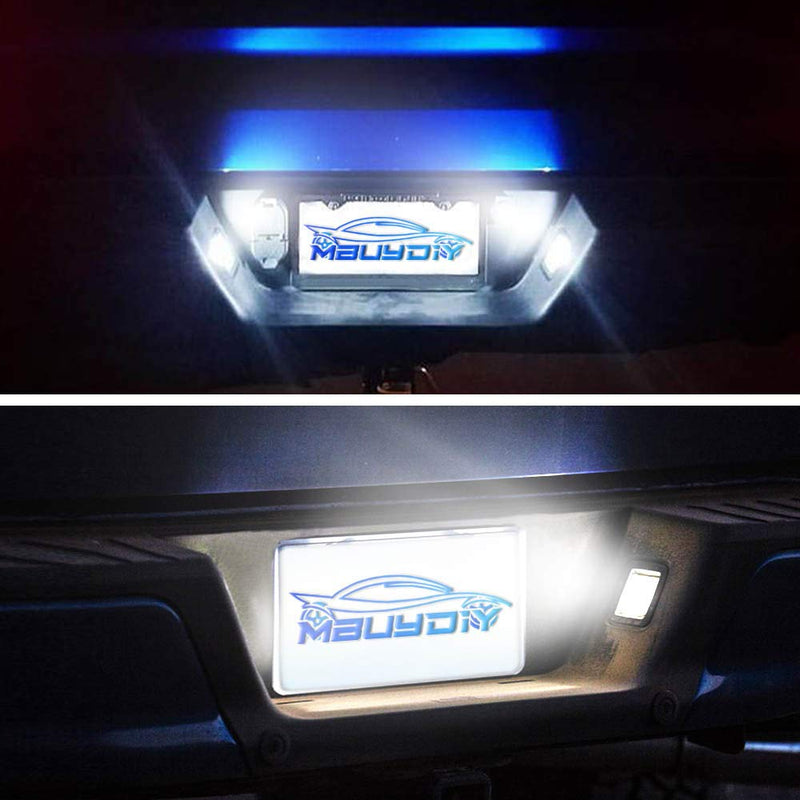 LED License Plate Light Lamp Assembly Compatible with 2015-2020 F150 17-20 Raptor Smoke Lens 6000K White, Pack of 2