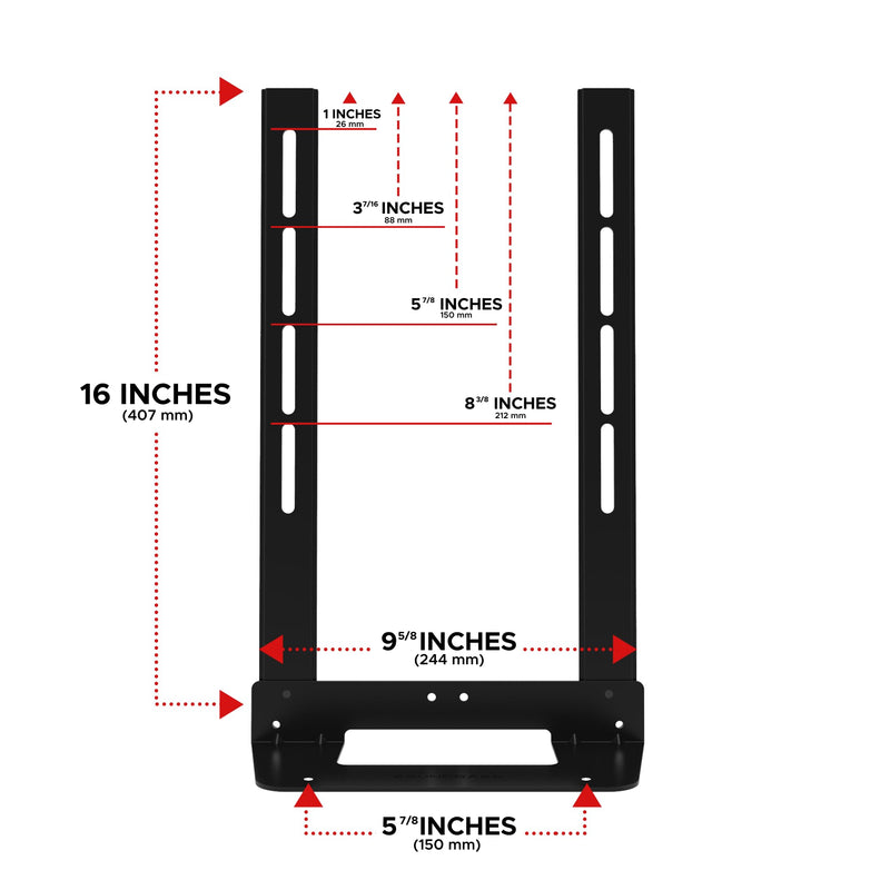 Sound Bass Beam TV Mount, Compatible with Generation 1 & 2 Sonos Beam Mounting Bracket for TV, Black, Full Hardware Kit Included, Beam Soundbar