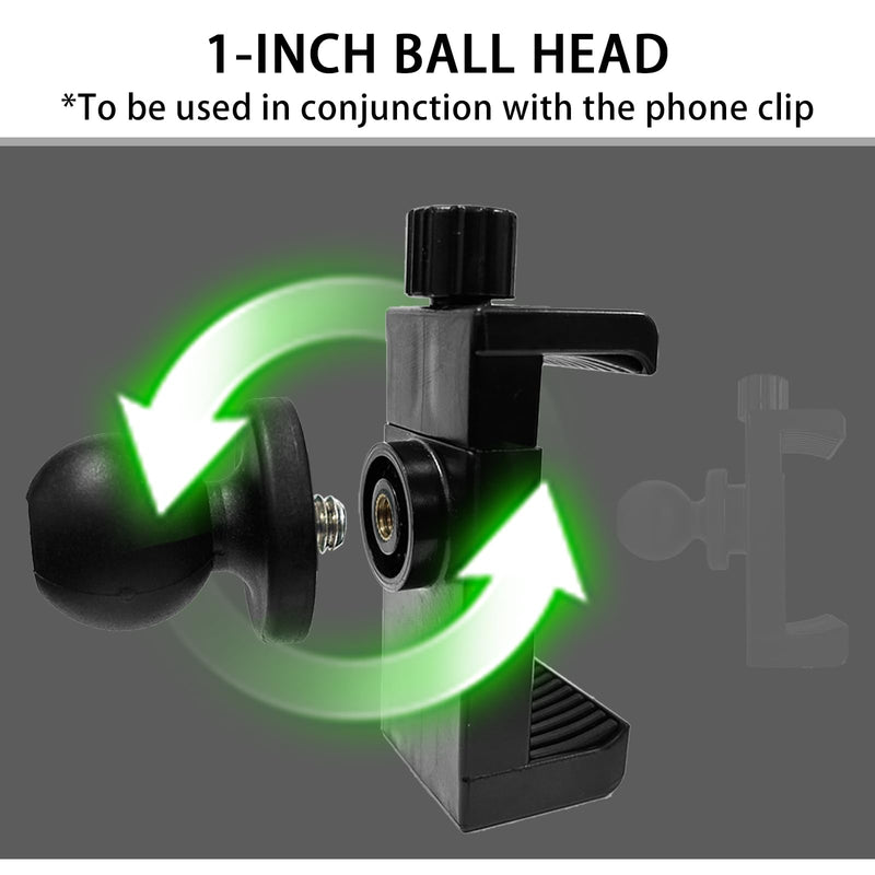 Phone Holder with 1" (25mm) Ball Head Adapter Compatible with RAM mounts B Size Double Socket arm & Bike Motorcycle Phone Mount for 4.7''-7.2'' Smartphone