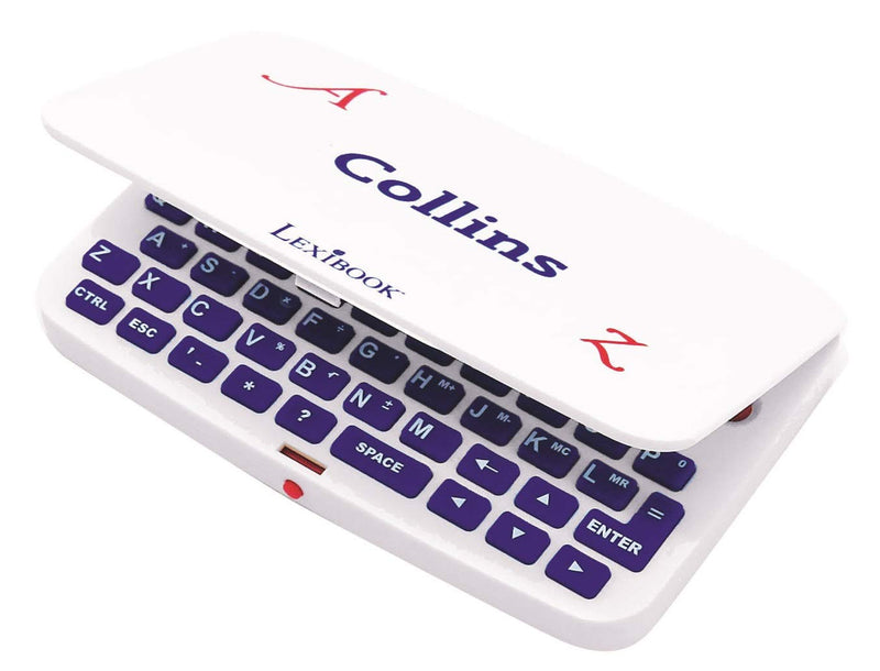 LEXiBOOK - The Collins English Dictionary, 13th Edition - Electronic Dictionary, Definitions, Thesaurus, Conjugation, Phonetic Spellchecker, Crossword Solver, with Battery, Blue/White, D850EN