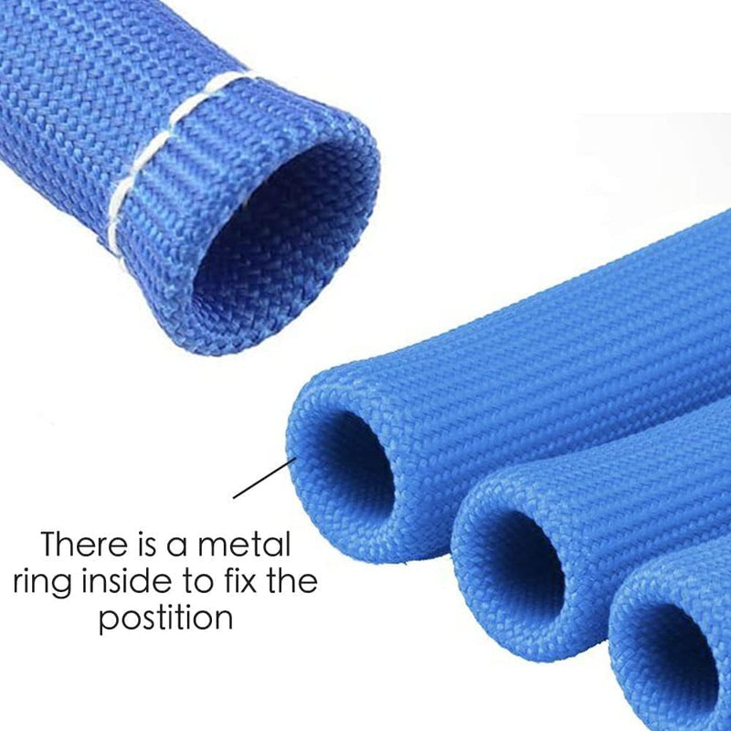 Spark Plug Wire Boots Thermal Protection Insulator Sleeve, 2500 Degree Heat shield Cover Wrap 6 inch for Car Truck 8PCS （Blue) Blue