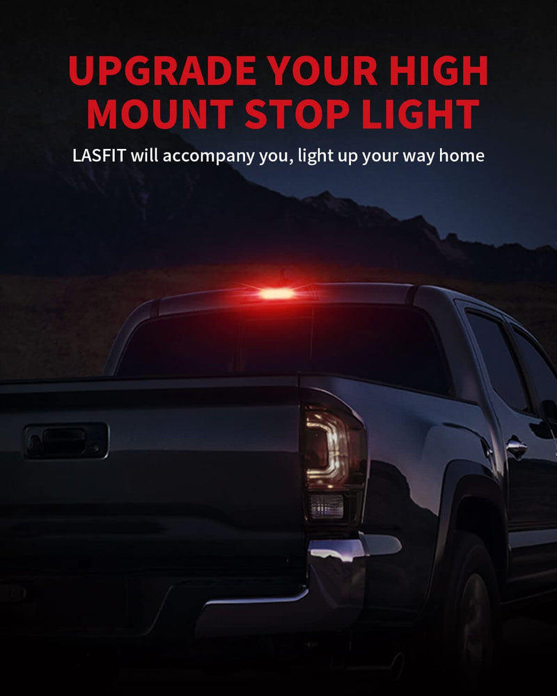 LASFIT 921 912 LED Bulb Red, Third Brake Center High Mount Stop Light, Canbus Error Free T15 906 904 W16W LED Bulb Red 3rd Brake Lights For Cars/Truck, 300% Bright, Pack of 2 921/912/T15