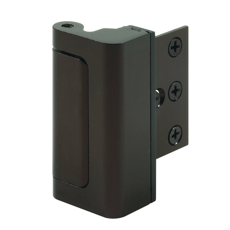 Prime-Line U 11126 Door Reinforcement Lock – Add Extra, High Security to your Home and Prevent Unauthorized Entry – 3 In. Stop, Aluminum Construction, Bronze (Single Pack)