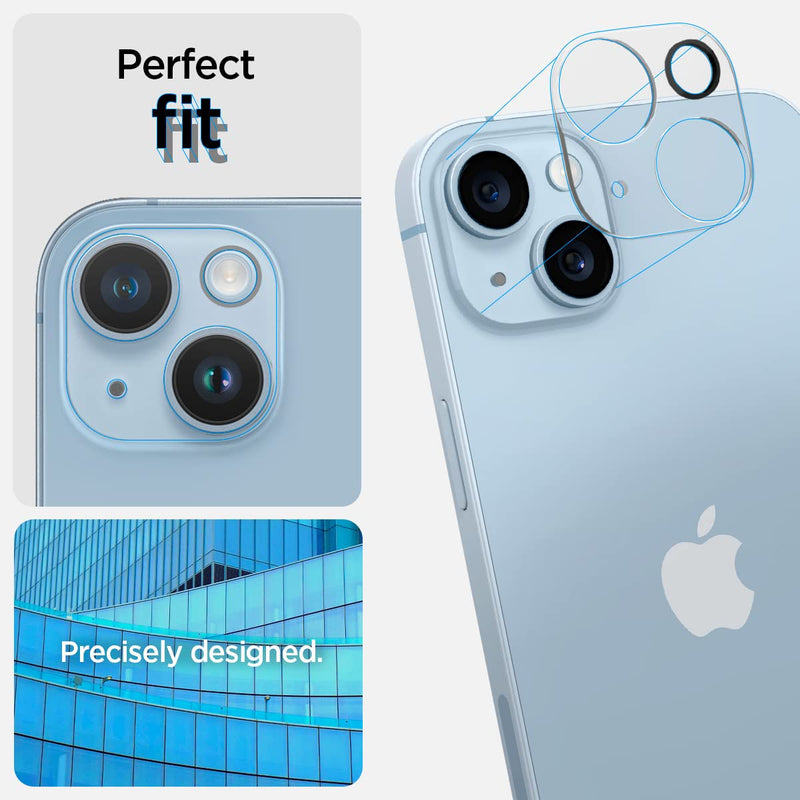 Spigen Camera Lens Screen Protector [GlasTR Optik] Designed for iPhone 14 Plus/iPhone 14 [Case Friendly] - Clear [2 Pack]