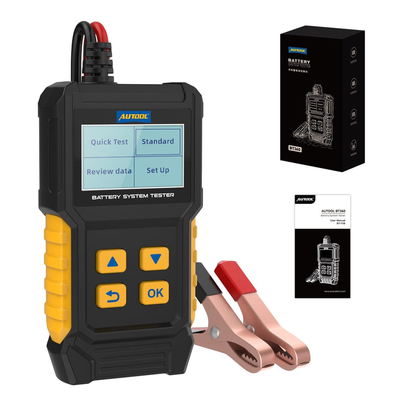 12V Car Battery Tester, 20-2000 CCA Load Tester Automotive,Charging & Cranking Analysis for Motorcycle, Truck, Boat, RV, Marine & More BT360