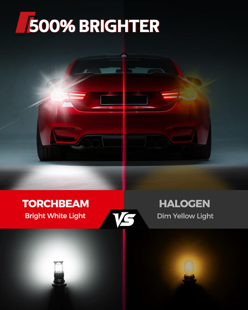 Torchbeam 921 LED Bulb Reverse Light 500% Brighter T15 LED Bulb CAN-BUS for 906 W16W 922 912 921 Bulbs Replacement Reverse Light Bulb Backup Brake Lights, 6000K Xenon White Pack of 2