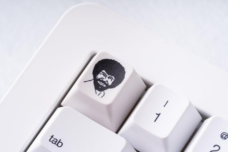 Officially Bob Ross Keycaps -Panoramic Scenic Spacebars& Escape Key with Dye-Sublimated Art, 1.5mm Thick PBT, Cherry Profile- 6.25u and R1 1u MX Compatible 4 Scenic Spacebars & Bob Ross Esc Key Bundle