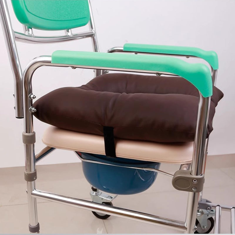 Bedside Commode Cushion - Washable 16.5" X 16.5" Thick Pad PU Cover with Fixing Straps for Commode Chair,Portable Toilet Seat Cushion for Seniors Raz Shower Chair Seat,Blue Blue normal