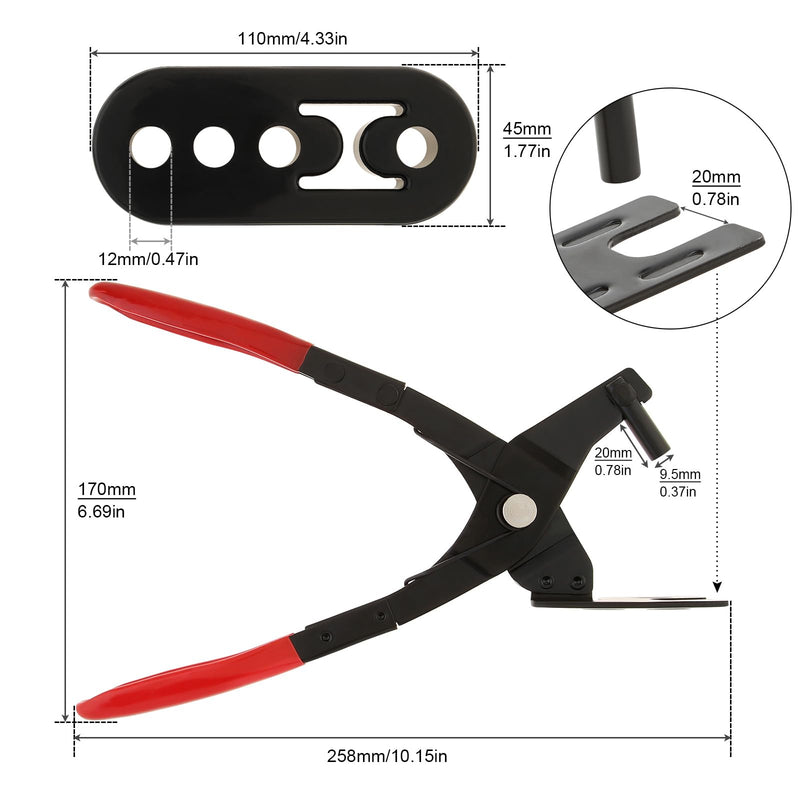 Hanger Removal Pliers for Muffler Systems, Rubber Bracket Separation Tool with 4 Hole Hanger Kit - Universal Fit for All Vehicle Rubber Hangers