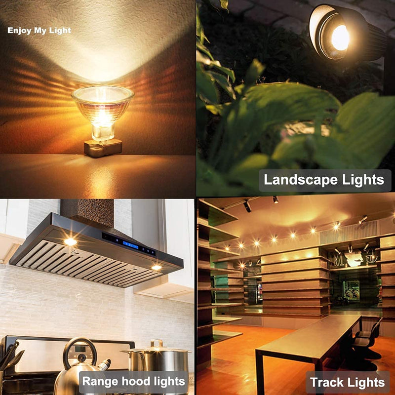 Vinaco MR16 Bulb，10Pack MR16 Halogen Bulb 50W GU5.3 Base, 800LM High Output MR16 12V 50W Halogen, 2800K Warm White MR 16 Dimmable with Clear Glass Cover, MR 16 GU5.3 for Landscape, Track Lights 50W- 10 Pack