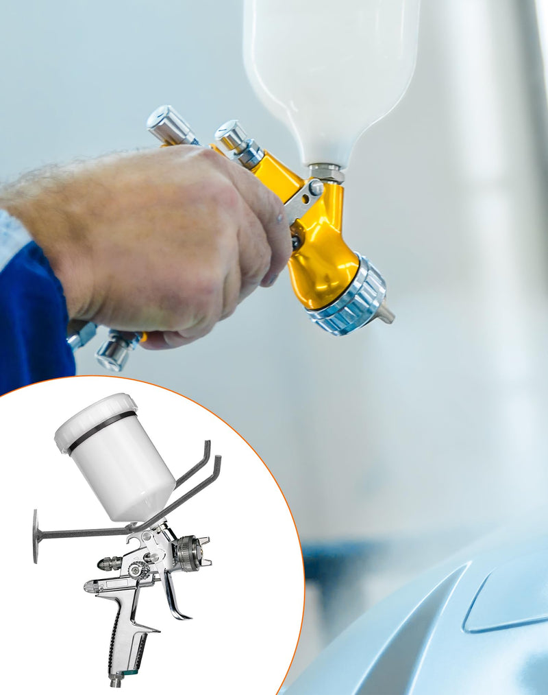 QWORK Heavy Duty Wall Mount Gravity Feed Spray Gun Holder Compatible with Most Paint Spray Guns Ideal for Spray Booths and Workstations 3 Pcs
