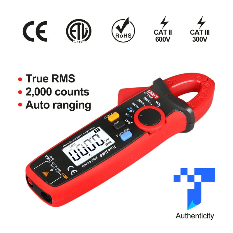 UNI-T UNI T UT210e Mini Digital Clamp Meter & Phillips Screwdriver, HVAC Tool AC DC Amp Clamp Meter Multimeter Tester Voltmeter Continuity Tester Capacitor Ohmmeter & Cross Screwdriver