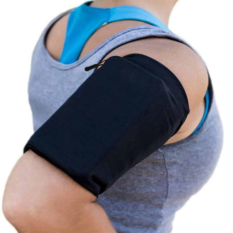 Running Phone Armband – Stretchable Sports Arm Band for All Phones, Fits 8–12” Arm Circumference, Ideal for Running, Cycling & Training (M) M