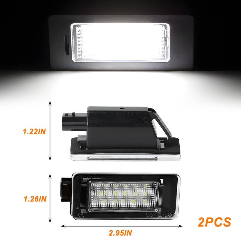 HZEL Car LED License Plate Light, 2PCS Vehicle Rear Tag Lamp Assembly, Automotive Tail Xenon Tag Lighting Kit Replacement Accessories Compatible with Altima Sentra Rogue Versa