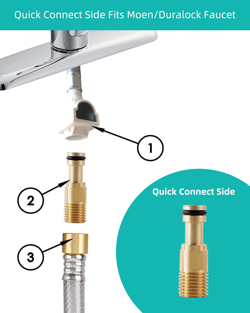 Universal Kitchen Sink Spray Attachment/Hose/Holder Set, Kitchen Side Sprayer Compatible with Moen/Delta Faucet, Kitchen Sink Faucet Sprayer Replacement, Brushed Nickel Finish transparent hose/single spray mode