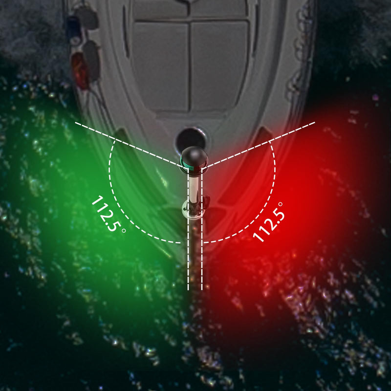 Boat Navigation Lights,Bow Lights for Boats LED,Bi-Color Light Pole Removable 2 Pin Plug-in Mount Base,DC12V 12 Inches