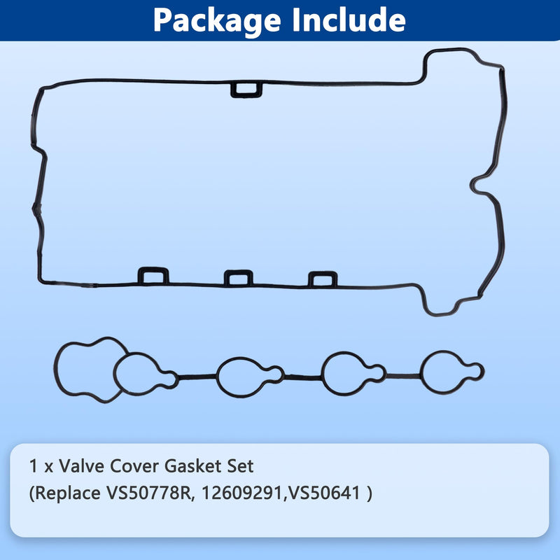 VS50778R Engine Valve Cover Gasket Set for Chevy Buick GMC Captiva Cobalt Equinox HHR Orlando Impala Malibu Allure Lacrosse Regal Verano Terrain 2007 2008 2009 2010 2011 2012 2013 2014 2015 2016 2017