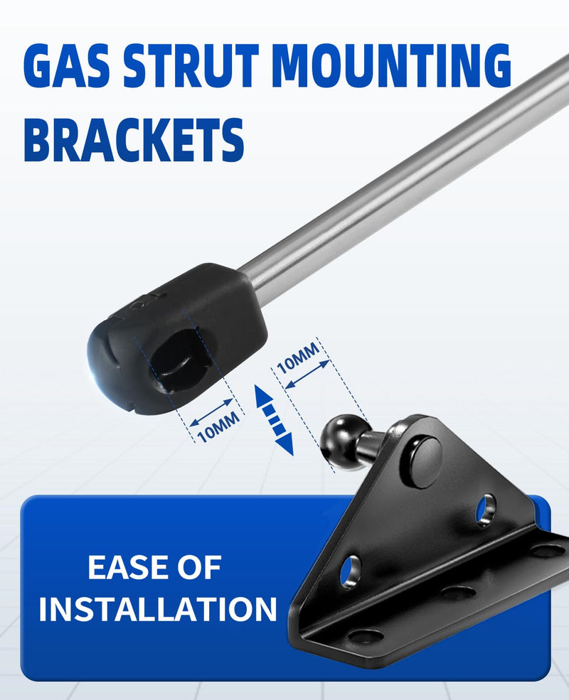 ARANA 10MM Ball Stud Mounting Bracket, 4PCS Universal Gas Strut Mounts for RV Door Lift Supports Shocks Spring with 20 Screws, Black (Only Fits 10mm Ball Head) 10MM-BN009