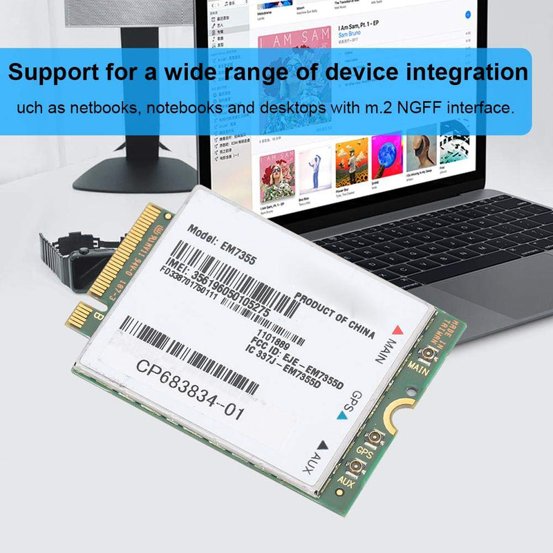 Ethernet Network Card, for AirPrime EM7355 100Mbps Notebook Built-in 4G LTE Module for AT&T/Verizon/Sprint