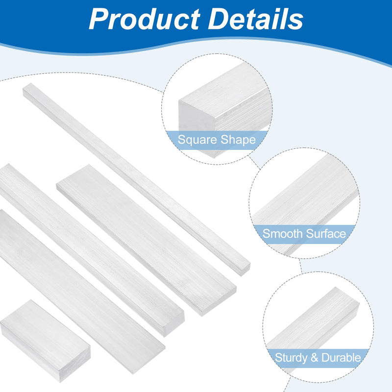 uxcell Square Aluminum Flat Bar, 3Pcs 3/16" Thickness 3" Width 12" Length Square Aluminum Bar 6061 Aluminum Flat Plate, 5 x 75 x 305mm Solid Mill Stock 3/16" x 3" x 12"