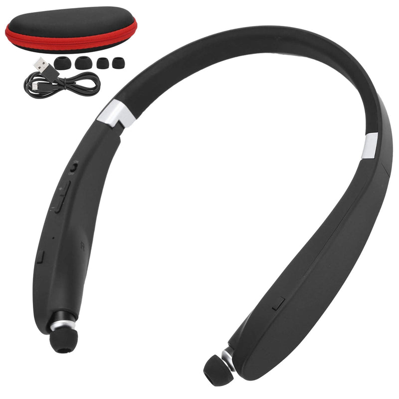 Sanpyl SX‑991 Bluetooth Headset, Bluetooth 5.0 Neckband Headphones Foldable Sports Earphone with Retractable Earbuds, for Home Office,Video Conference, with Carry Case