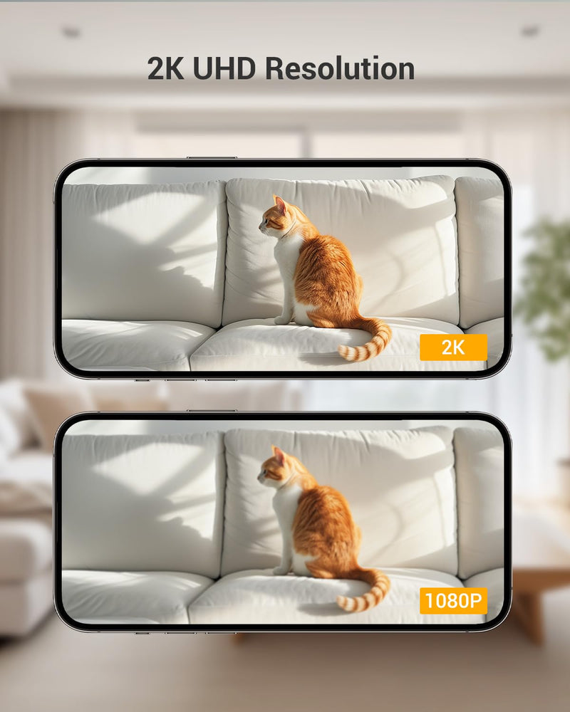 BoyKeep 2K Pet Camera, Indoor Security Camera, 5G/2.4GHz WiFi Cameras for Baby Dog with Phone App, 360° Pan & Tilt, 2-Way Audio, Color Night Vision, New Version w/Cloud Storage (White-2 Pack) White-2 Pack