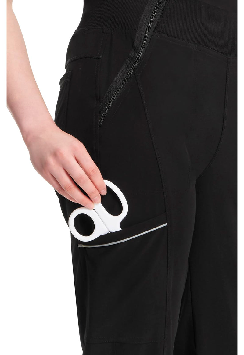 Cherokee Infinity Womens Scrub Jogger Pants, Mid Rise, Moisture Wicking, Wrinkle-Resistant, 360 Stretch, 5 Pockets - CK110A Medium Black