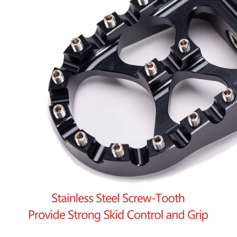 CNC Wide Foot Pegs 360° Roating MX Chopper Bobber Style for harley Dyna Sportster Fatboy Iron 883,Black black