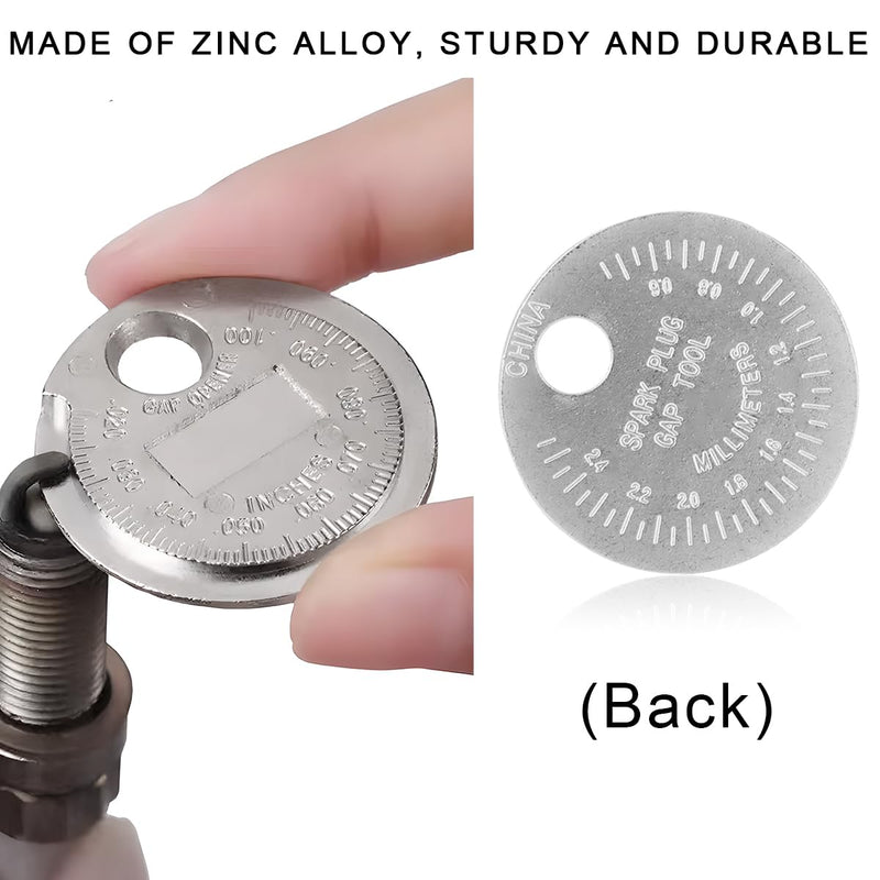 Spark Plug Measuring Tool, Zinc Alloy Measuring Wire Spark Plug Gap Gauge Tool Scaled from 0.020" to 0.100", Portable Spark Plug Adjustment Tool, Gap Measuring Tool Car Accessories 1 PCS