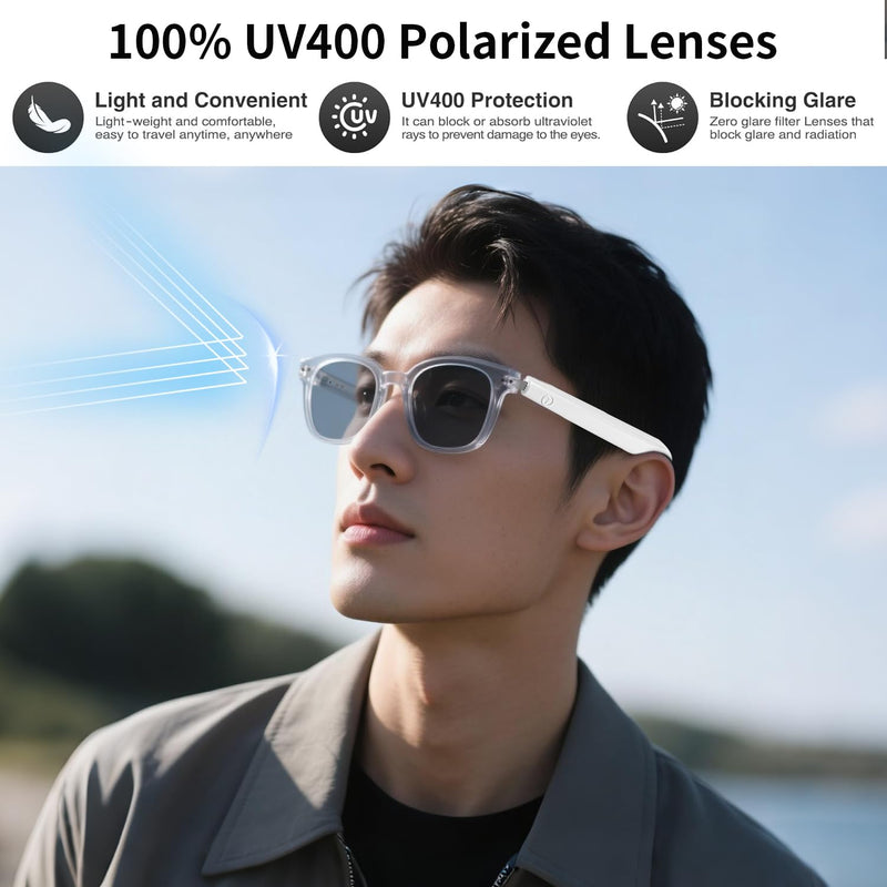 AI Smart Glasses for Men & Women, AI-Powered By Translation, Noise Reduction, Open Ear Audio Mic & Speakers, Translation Glasses with Color-Change Lenses, Support 169 Languages, Business/Travel(Brown) GS07 AI version smart glasses-Brown