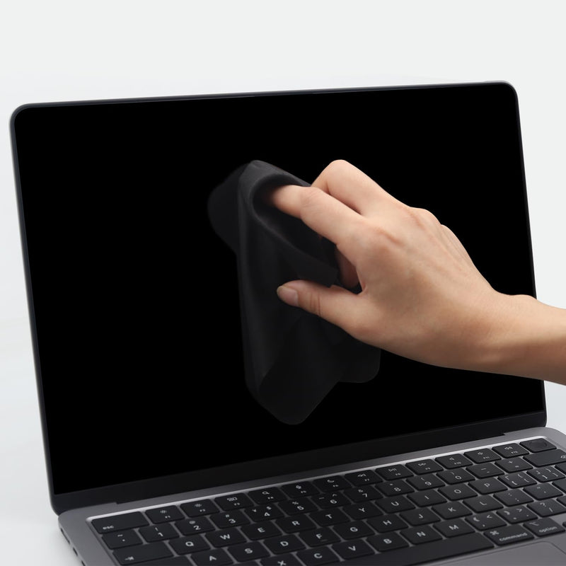 2 Pack Microfiber Liner Cleaning Cloth 15" 16" MacBook Air/MacBook Pro Screen Keyboard Imprint Protection, Keyboard Protector Compatible with MacBook Air 15.3" /MacBook Pro 15"/MacBook Pro 16"-Black 13.19" x 8.66" Black（2 Pack）