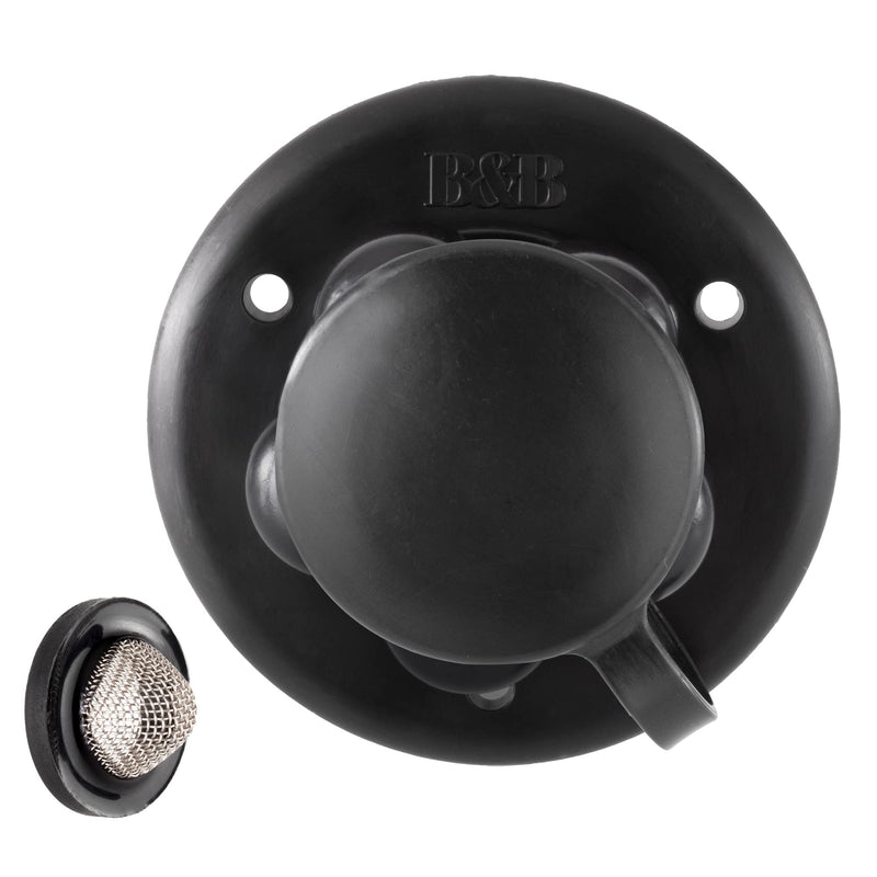 RecPro RV City Water Fill Inlet | Plastic Flange with Check Valve | Camper | Trailer | Marine (Black) | Made in USA Black