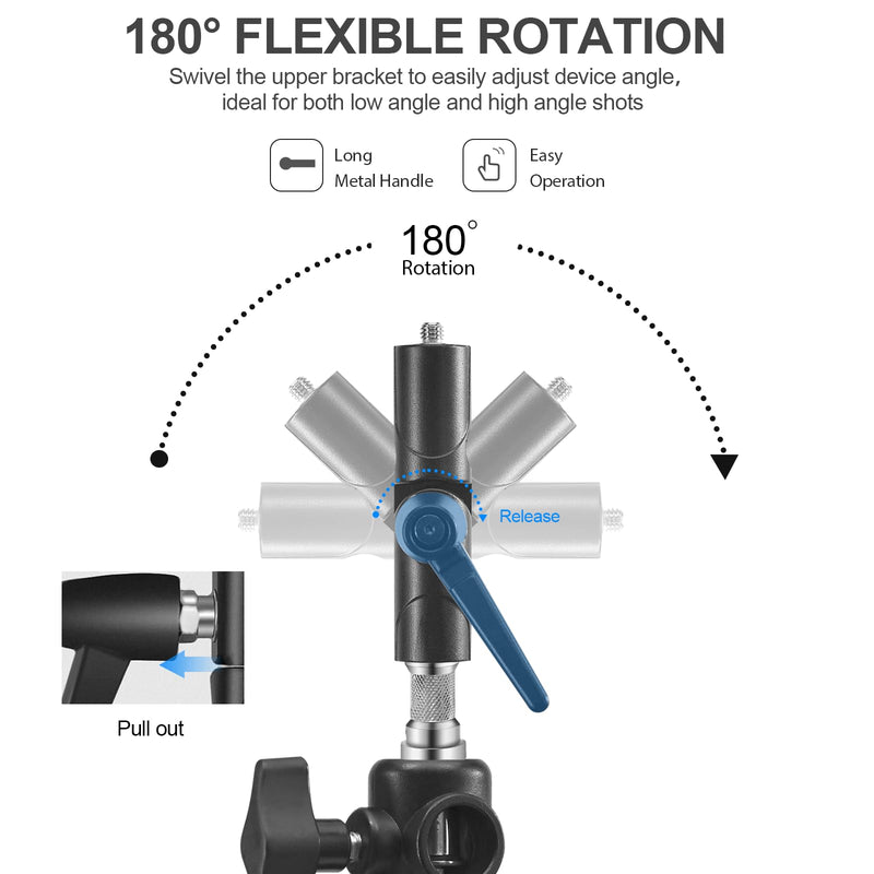 WELLMAKING Flash Speedlite Bracket for Camera - Swivel Design with Umbrella/Reflector Mount, Compatible with Canon, Nikon, Pentax, Olympus, Nissin, Metz and More