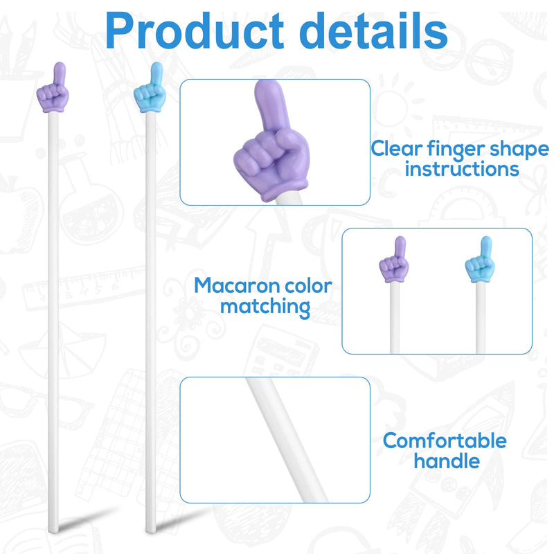 2 Pcs Big Finger Teacher Pointers, Hand Shape Reading Guides Pointer Stick Classroom Teaching Aids for Classroom Presentation whiteboard Interactive Learning Reading Supplies(Blue, Purple)