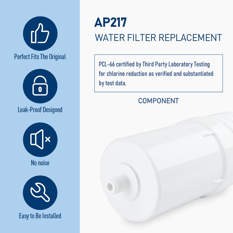 AP217 Under Sink Water Filter, Compatible with 3M® Aqua-Pure® AP217, 578604 Full Flow Water Filter for AP200 Systems (White, 2 Pack) ‎ 6.97 x 6.47 x 3.42 inches White