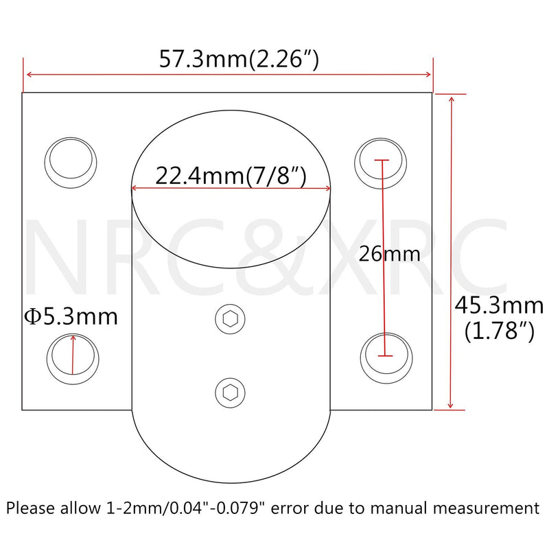 Pair Marine Boat Hand Rail Fitting 316 Stainless Steel 90 Degree Stanchion Rectangle Base Mount Hand Rail Fitting for 7/8inch (22mm) Tube For 7/8"o.d Tube