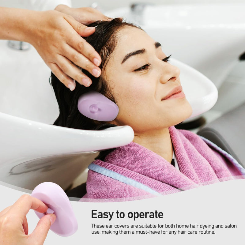 ULTECHNOVO Silicone Hair Coloring Ear Covers Ear Protectors for Hair Dryer Soft Non-Slip Hairdressing Earmuffs for Shower Swimming and Salon Use 4 Pairs