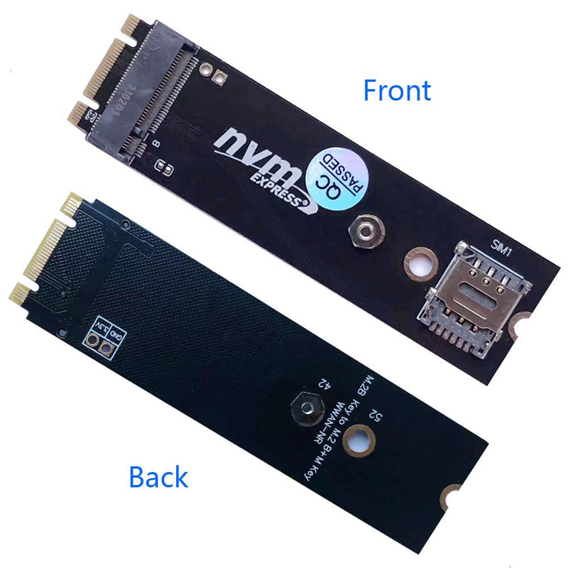 M.2 B Key 4G/5G Network Card Module to NGFF M.2 B+M Key with SIM Card Adapter
