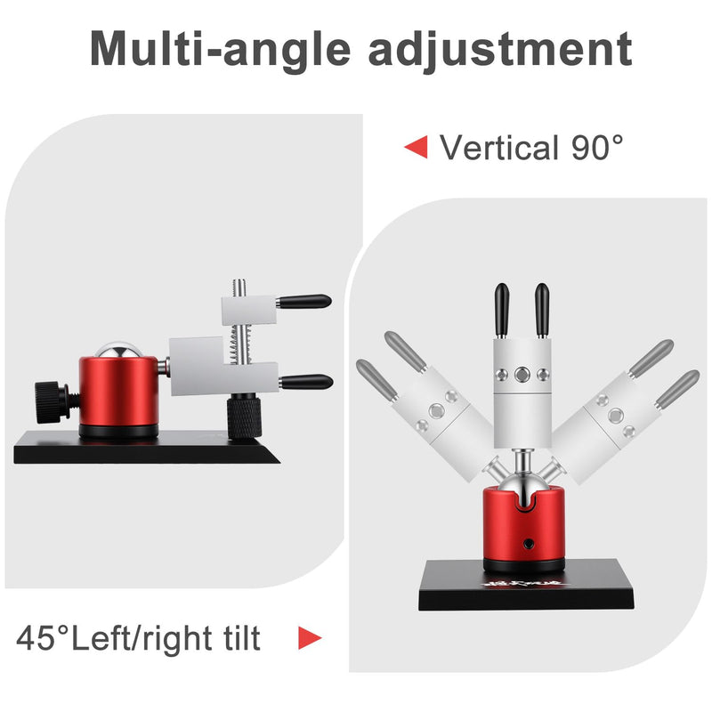 Mini Vise Table Top Clamp, Mini Portable Table Vise for Hobby Jewelers Adjustable Aluminum Alloy Small Bench Vice for DIY Projects 360° Rotatable with 0-2.28' Clamping Range 0-2.28"