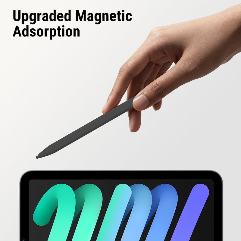 2-in-1 Stylus with LED Display | dual-mode active + capacitive, palm rejection, tilt, USB-C fast charge, no Bluetooth, 3 tips, for iPad iPhone Samsung Switch Black